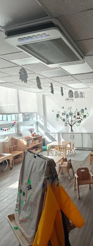 Ceiling mount in classroom